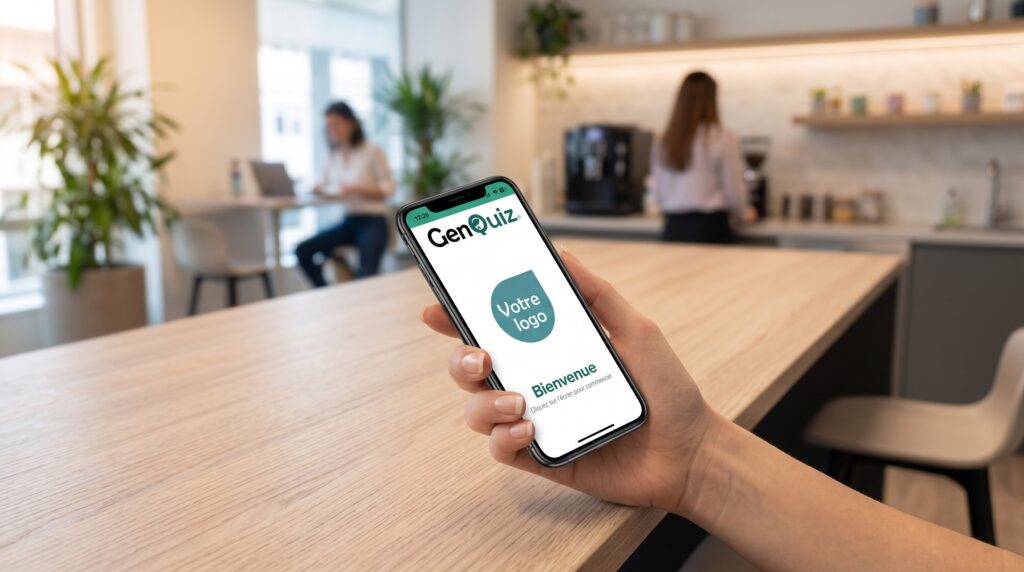 16 9 tel dans la main avec appli personnalisée business